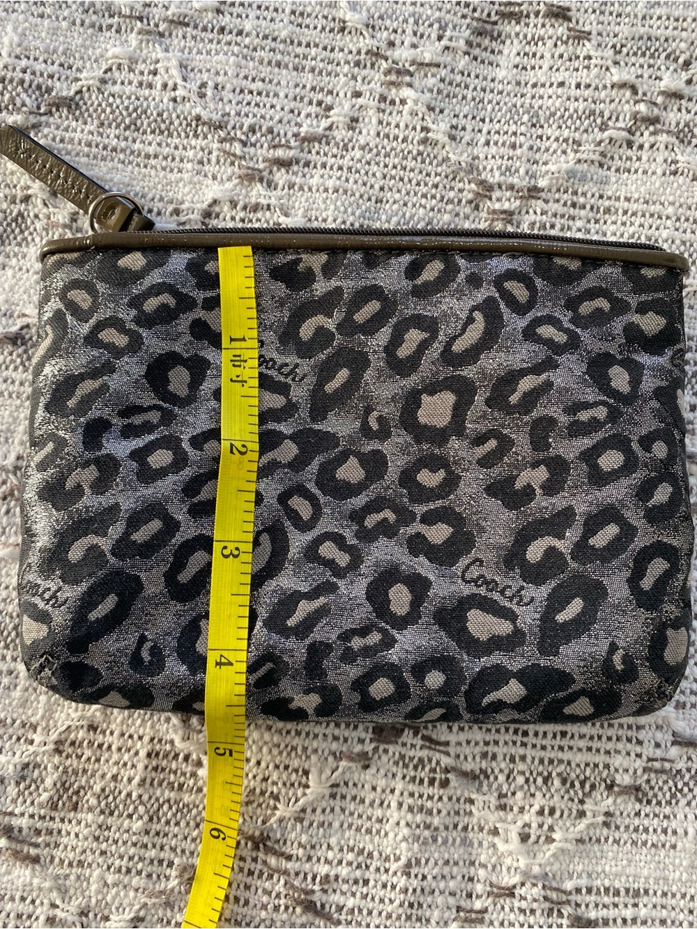 Coach Ocelot Metallic Leopard Print Makeup Bag - Picture 7 of 9